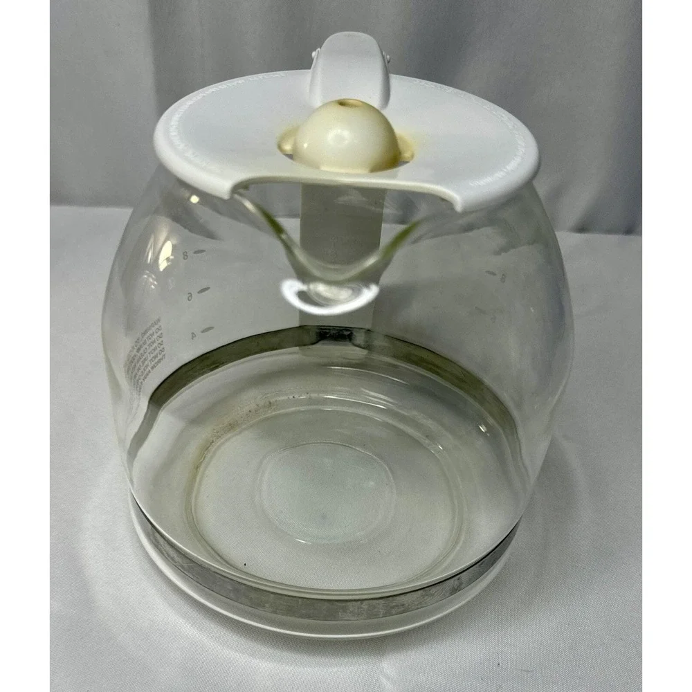 Mr. Coffee Glass Replacement Carafe 12 Cup‎ White Handle Clear Pot